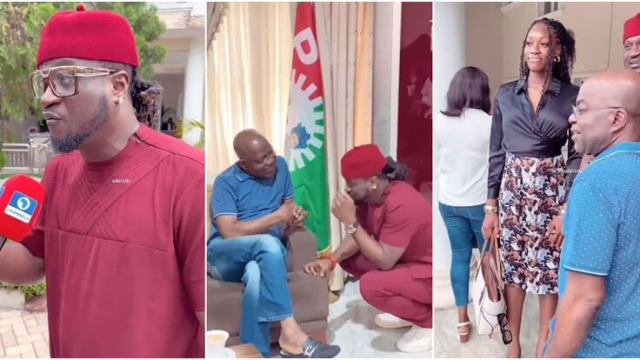 Paul Okoye and Partner, Ivy Ifeoma Visit Abia State Governor, Alex Otti